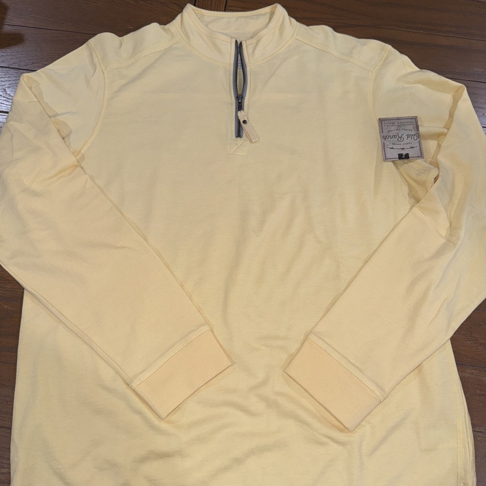 Old Ranch Men's 1/4 Zip Yellow‎ Pullover NWT Large Organic Cotton Blend SOFT